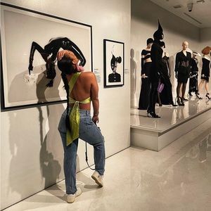 Lime Green Satin One Shoulder Crop Top